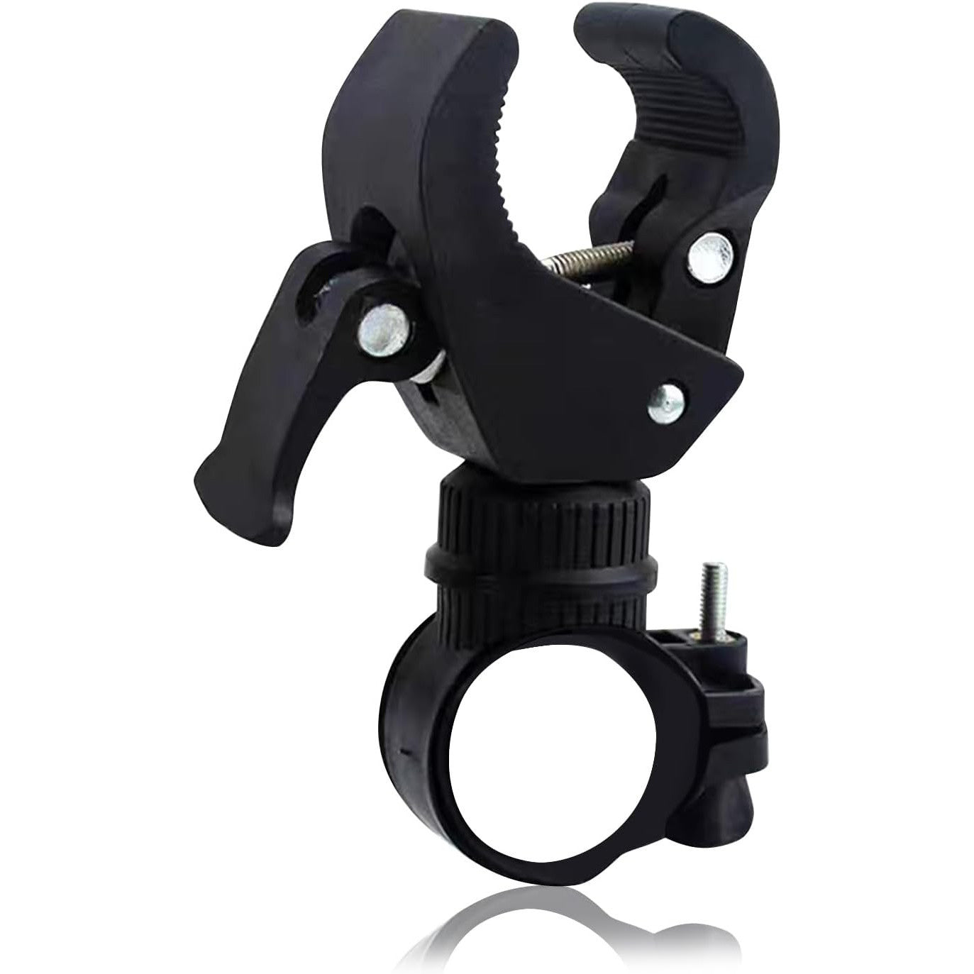 Universal 360° Rotating Bike Light Mount – Black, Fits 20-35mm Handlebars